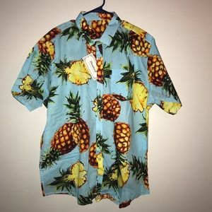 Dioufond Pineapple Hawaiian Shirt Size XXXL